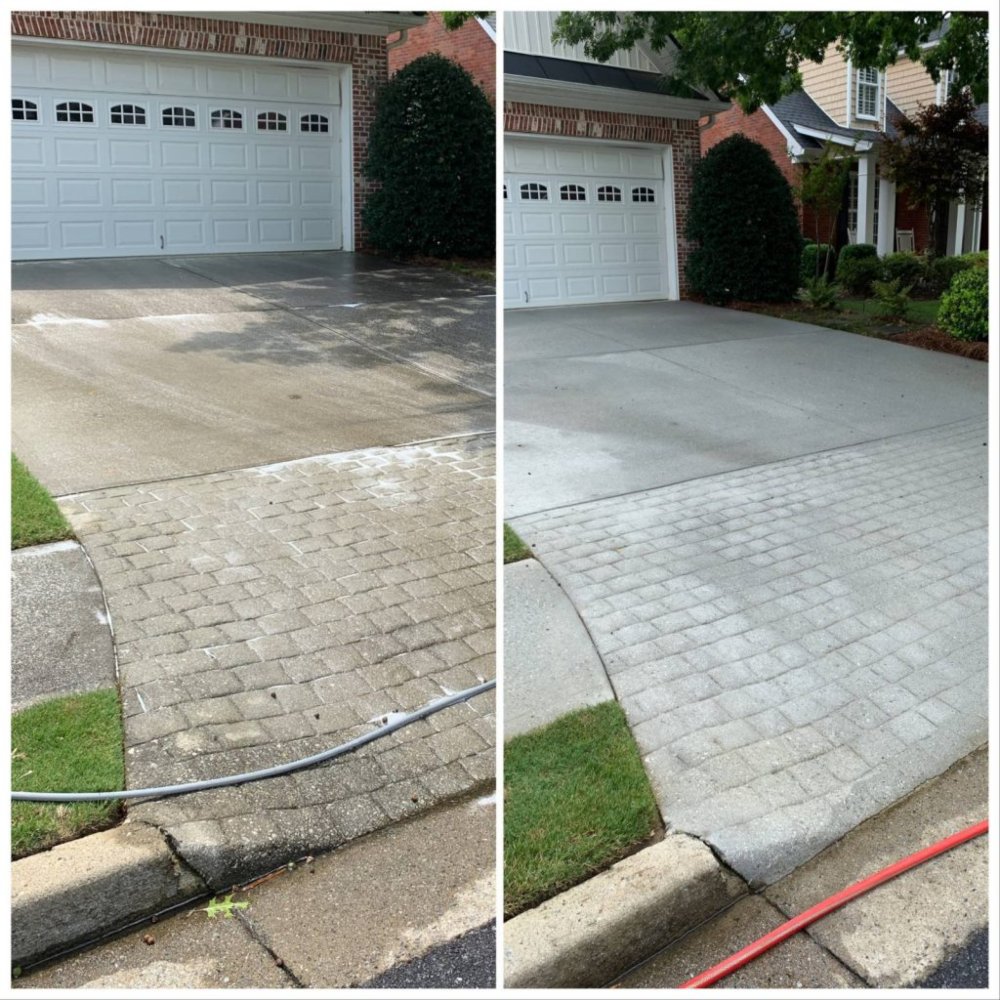 before and after cleaning patio 2